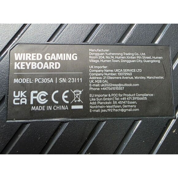 PICTEK PC305A FULL SIZE RGB LIGHT UP WIRED GAMING KEYBOARD - Picture 8 of 10